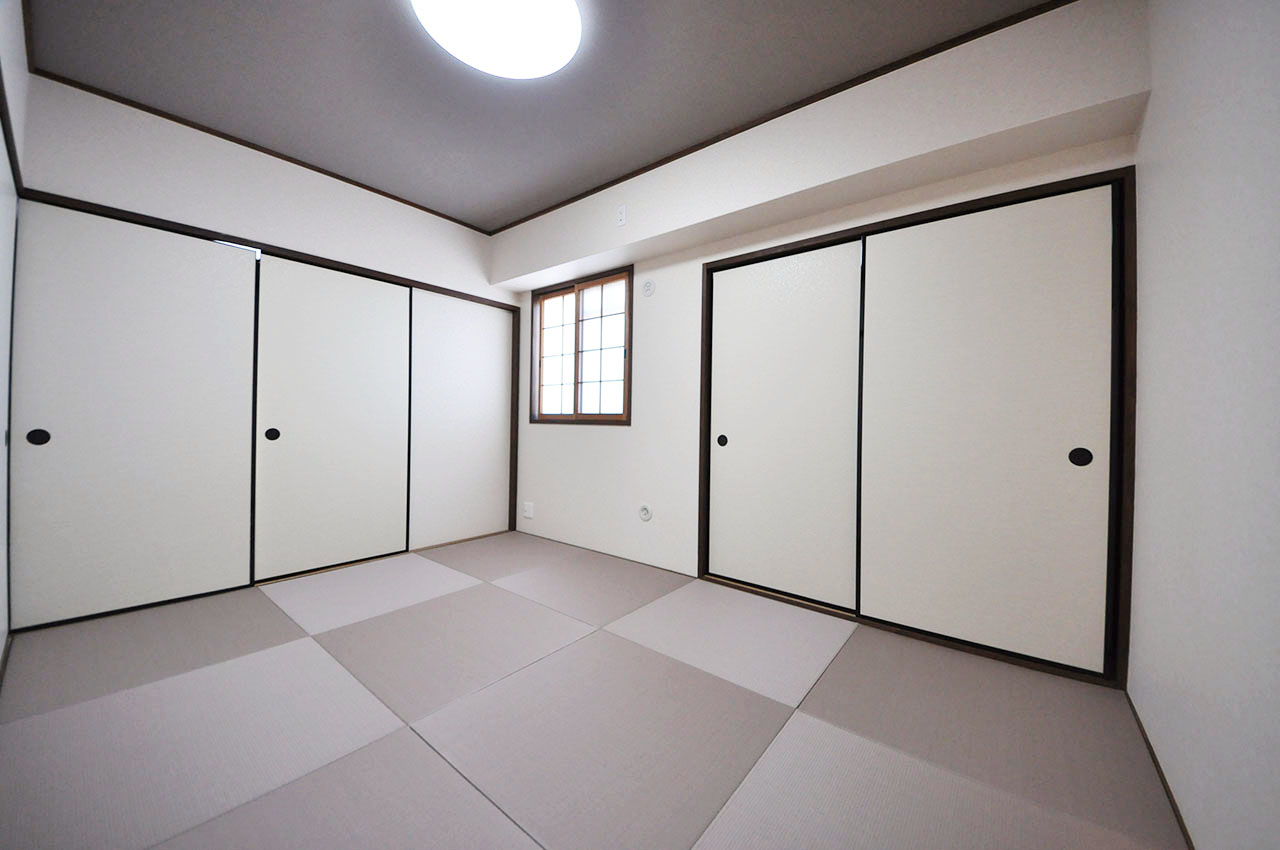 和室6帖は、おしゃれな半帖畳を新調するなどフルリフォームでピカピカになりました。
