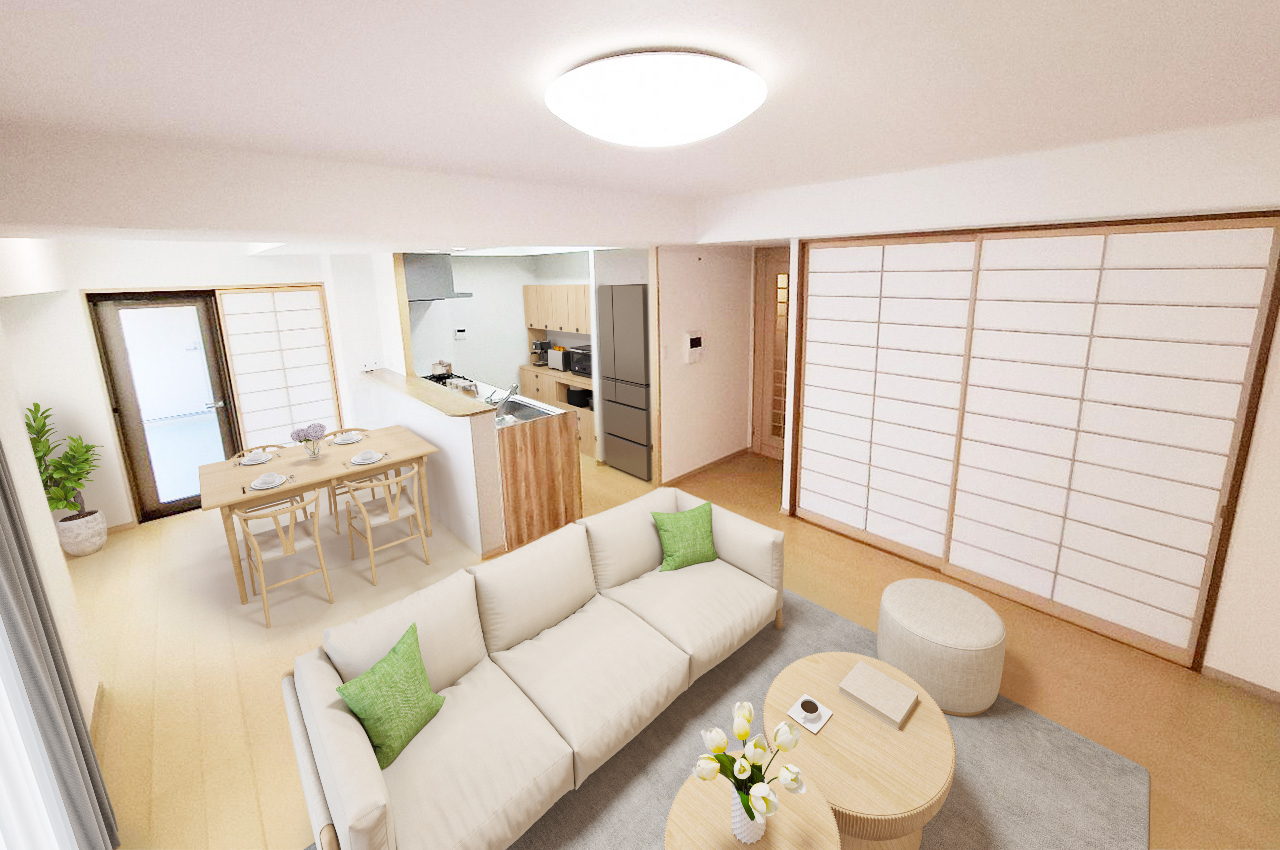 バーチャルステージング(実際には家具はついていません)