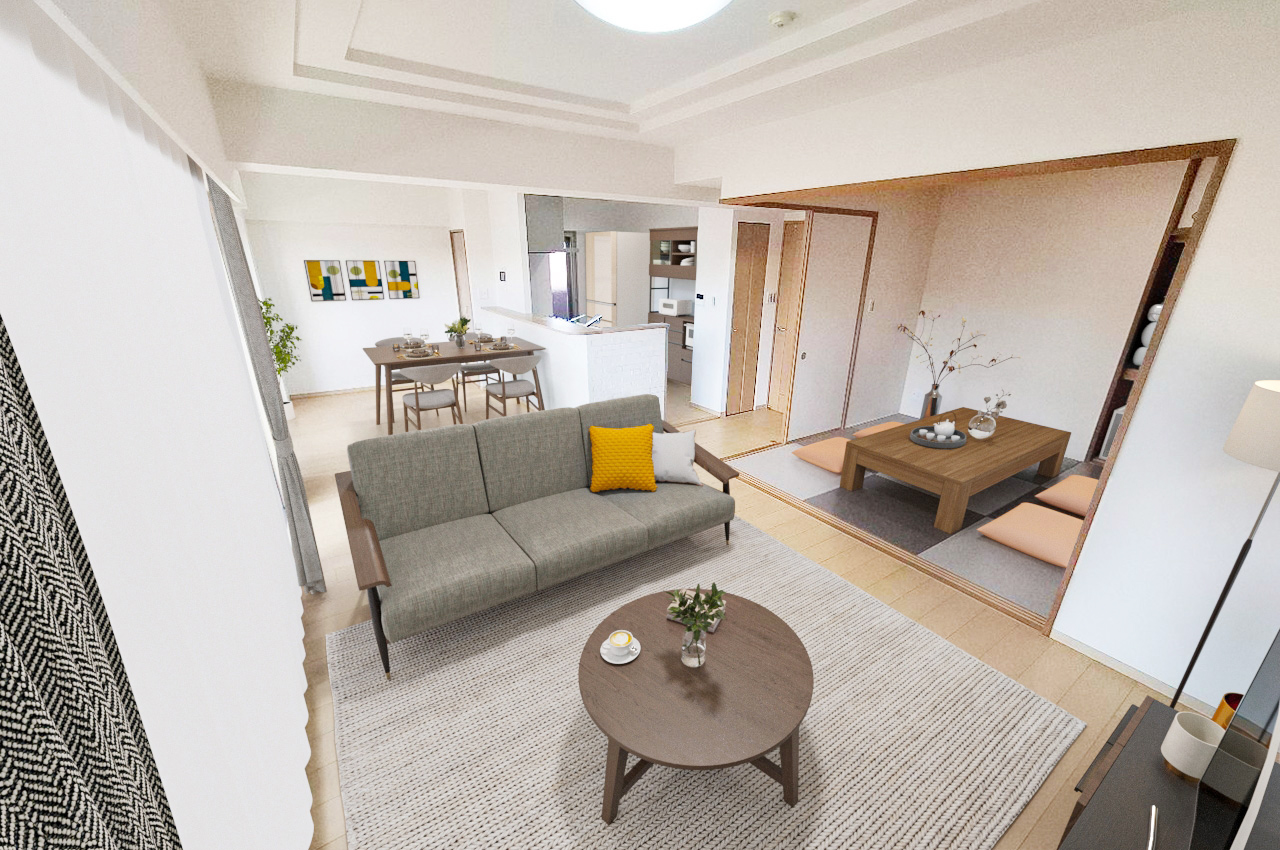 バーチャルステージング（実際には家具はついていません）