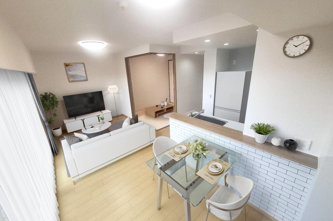 バーチャルステージング（実際には家具はついていません）