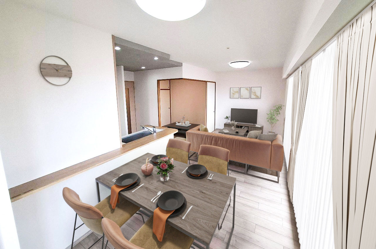 バーチャルステージング（実際には家具はついていません）