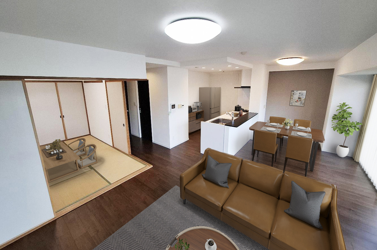 バーチャルステージング(実際には家具はついていません)