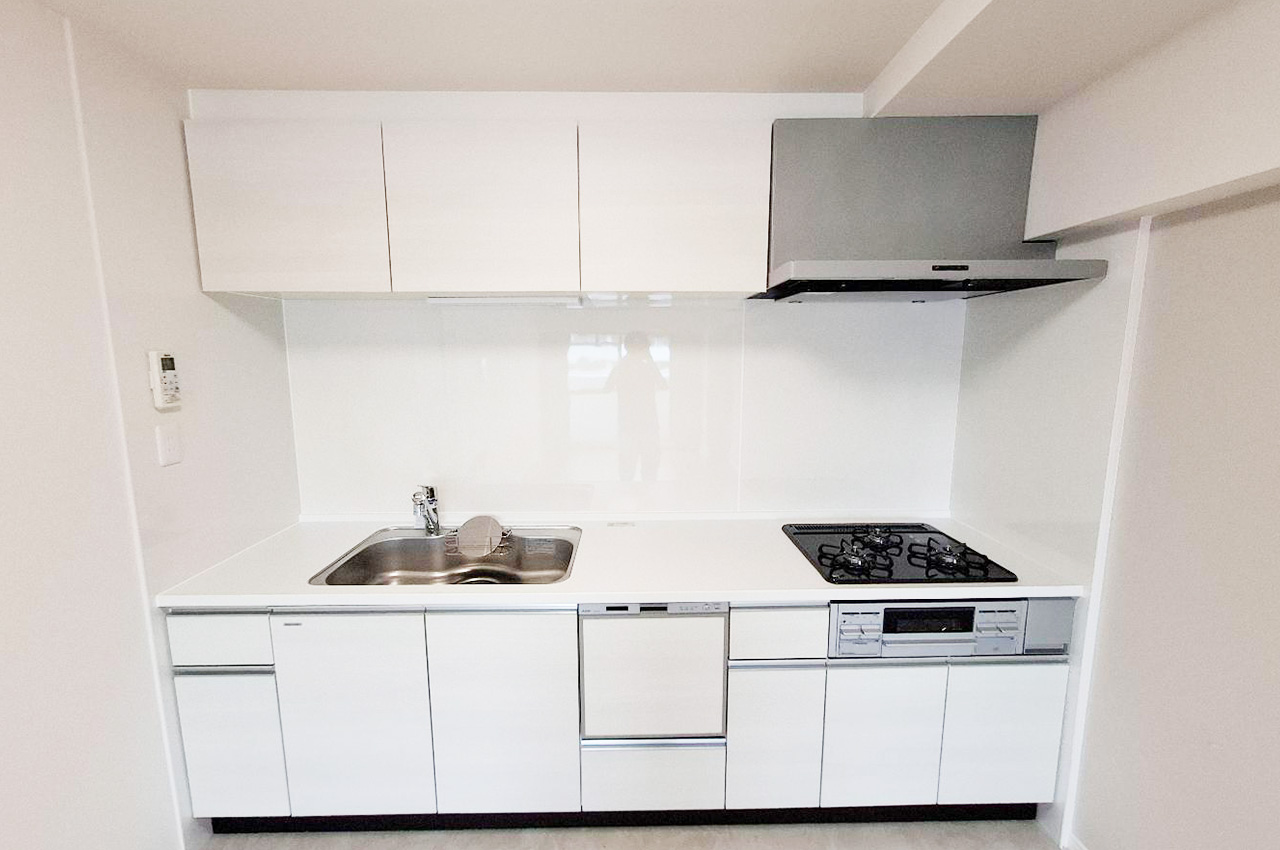 キッチン:システムキッチンは新調済み。浄水器・食洗機付きで家事もラクラク。