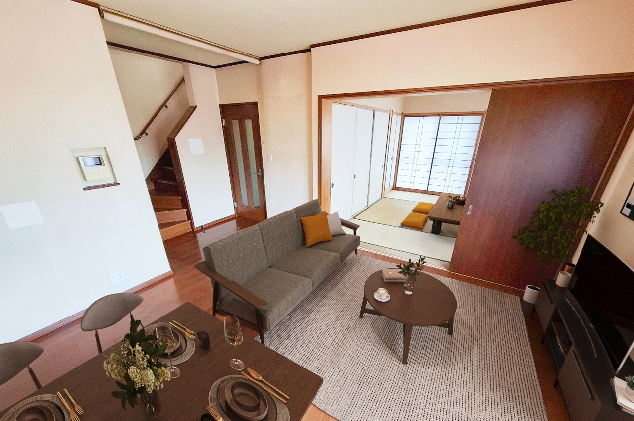 バーチャルステージング(実際には家具はついていません)