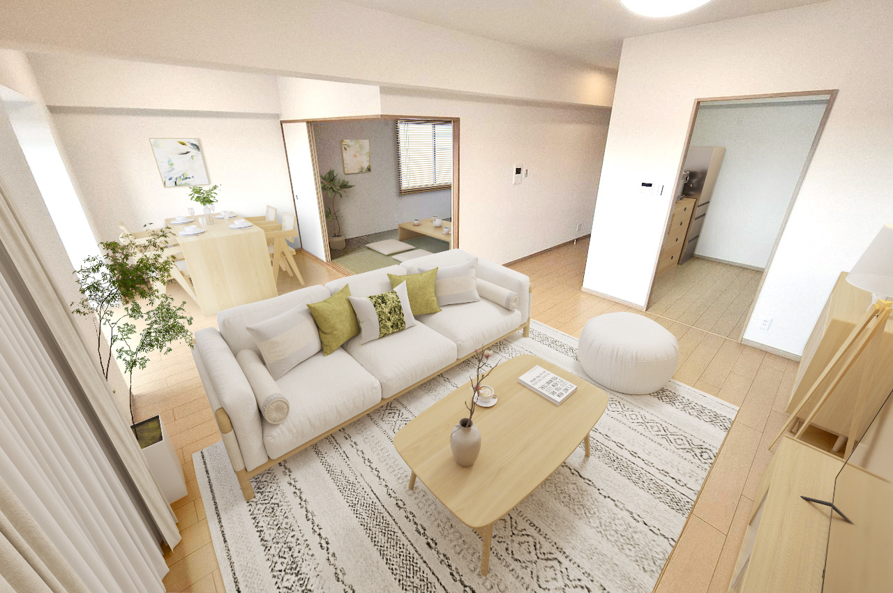 バーチャルステージング（実際には家具はついていません）