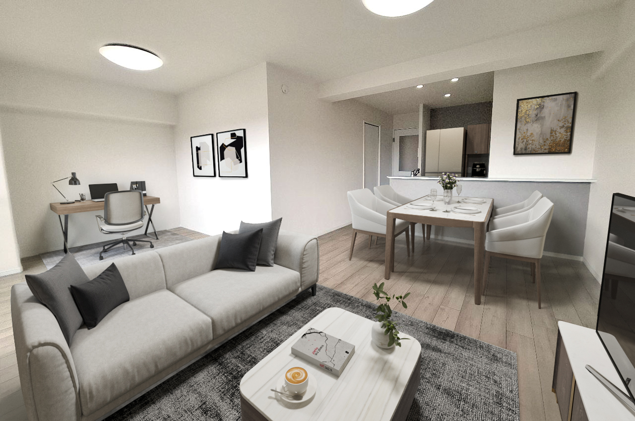 バーチャルステージング（実際には家具はついていません）