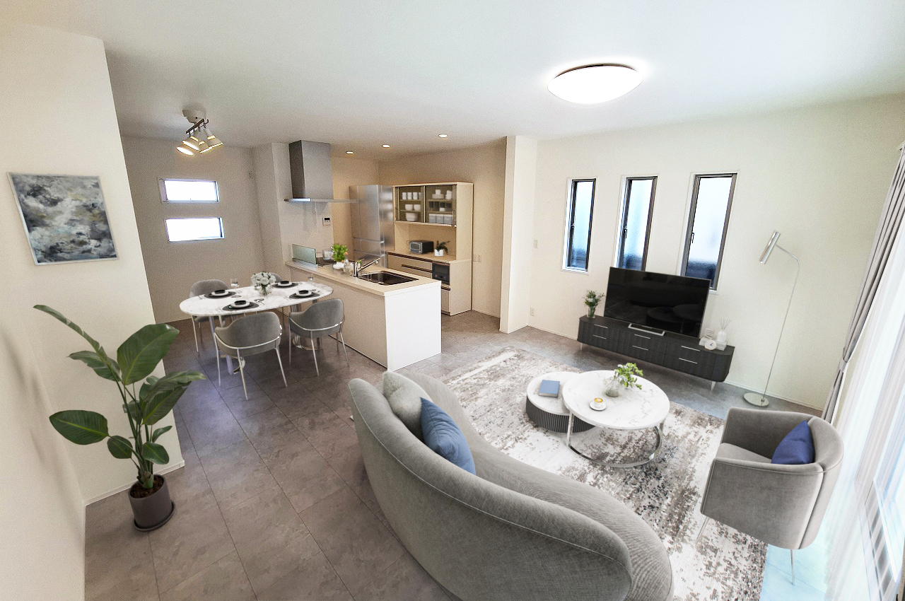 バーチャルステージング(実際には家具はついていません)