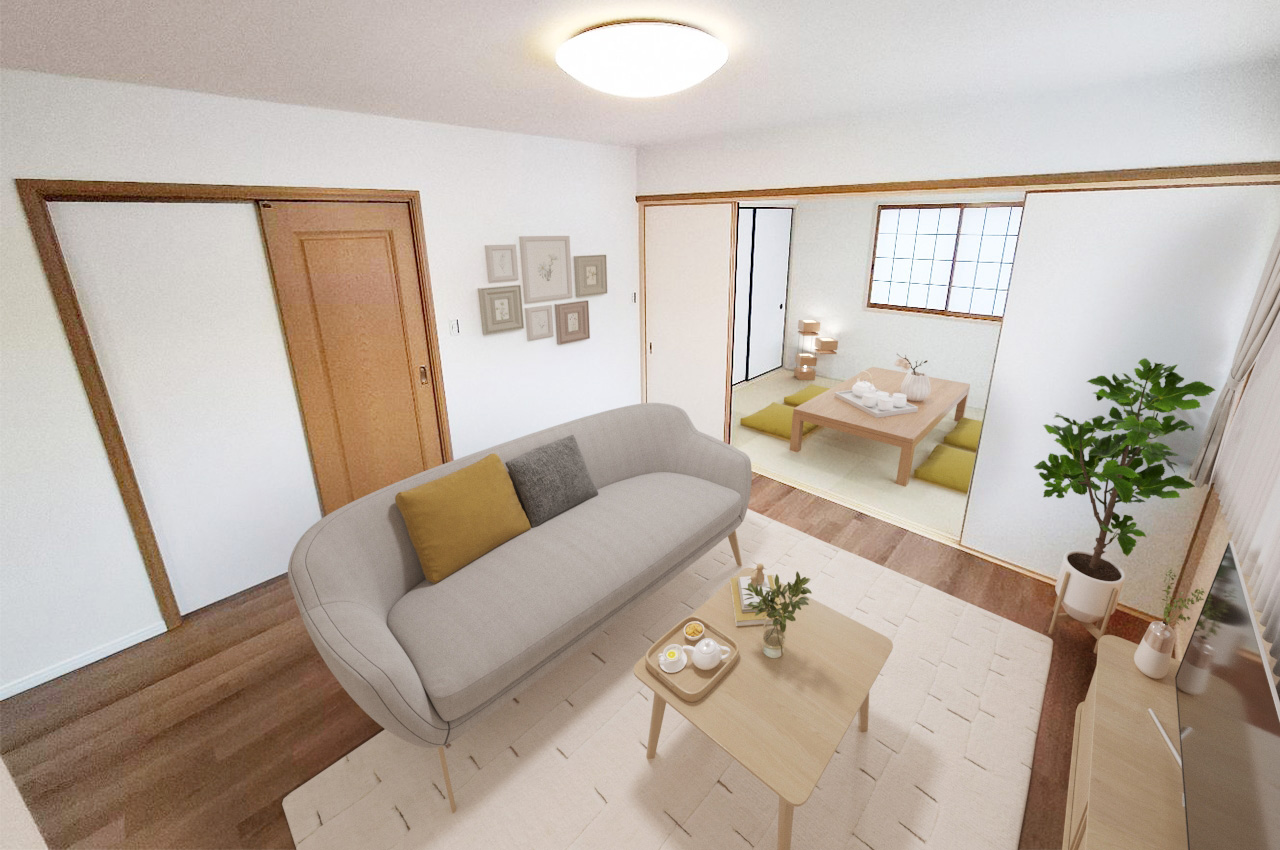 バーチャルステージング（実際には家具はついていません）