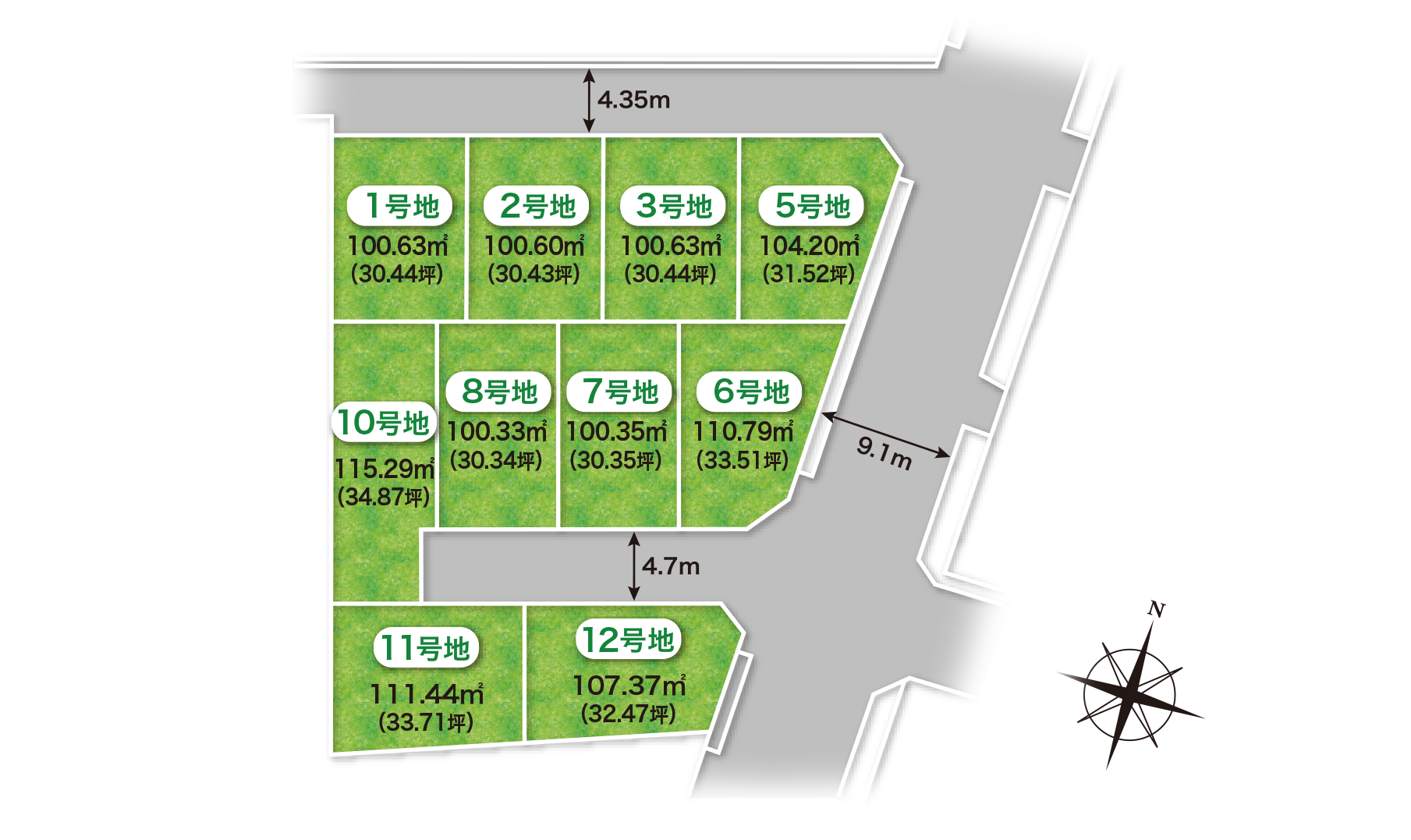 全体区画図：ファンジュ泉佐野葵町Ⅰ10区画