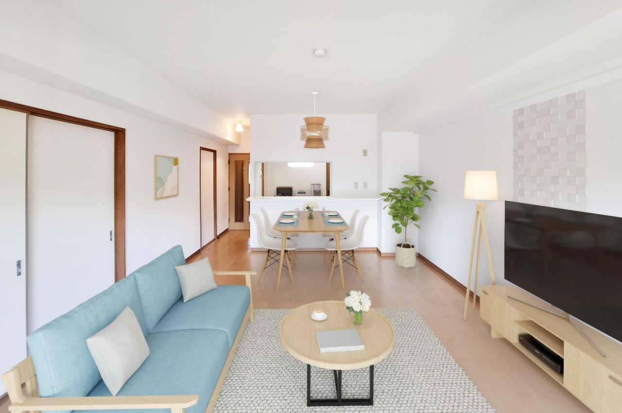 バーチャルステージング（実際には家具はついていません）