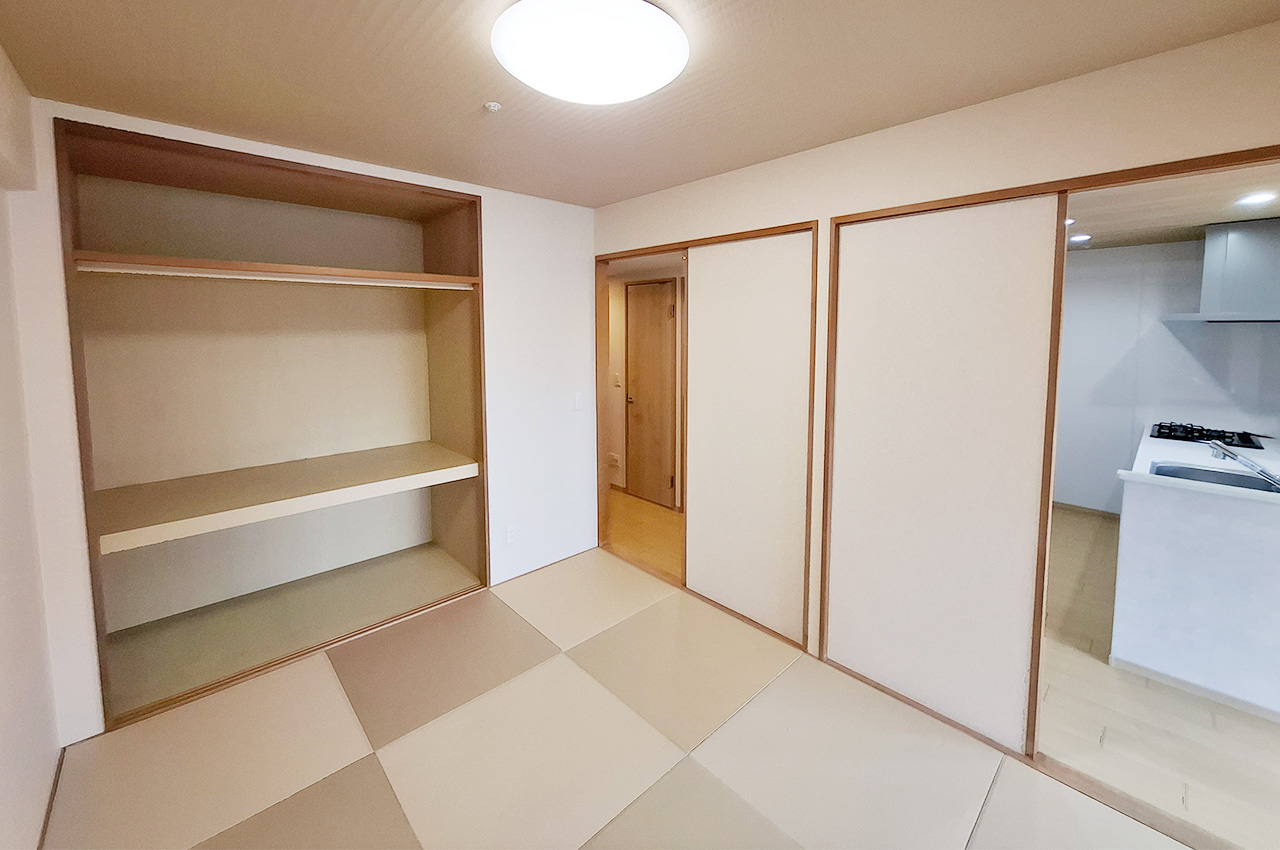 和室：廊下とリビングから出入りできる2way動線です。