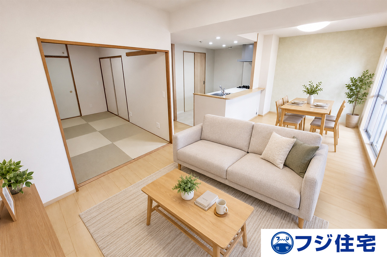 LDK：バーチャルステージング画像（AI合成）です。合成された家具等は販売価格に含まれません。
