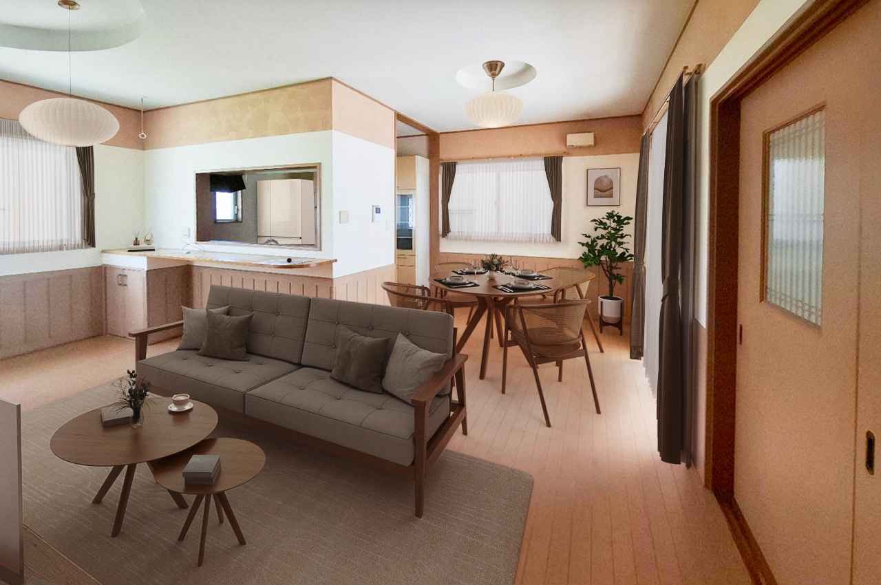 バーチャルステージング(実際には家具はついていません)