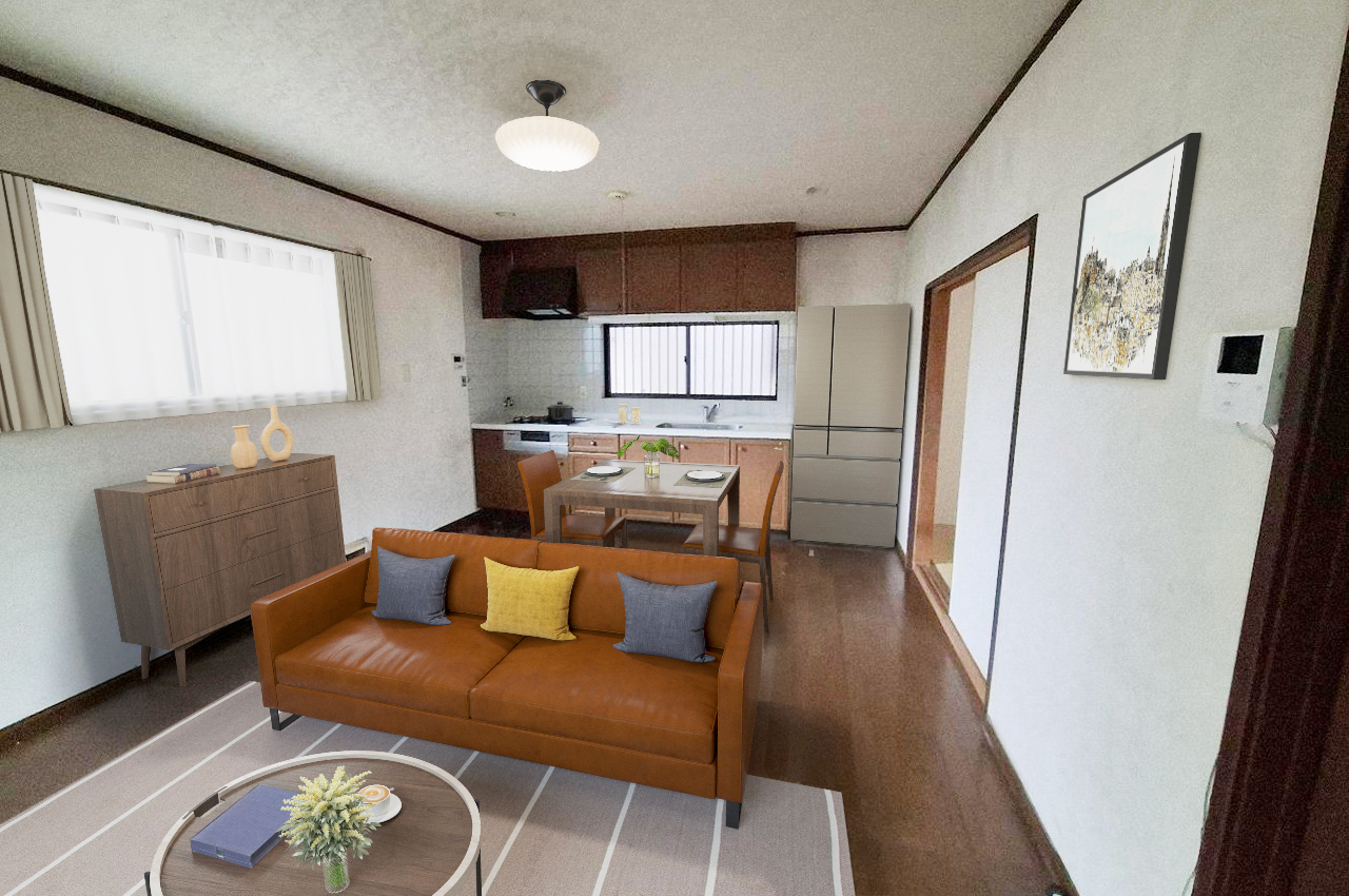 バーチャルステージング（実際には家具はついていません）