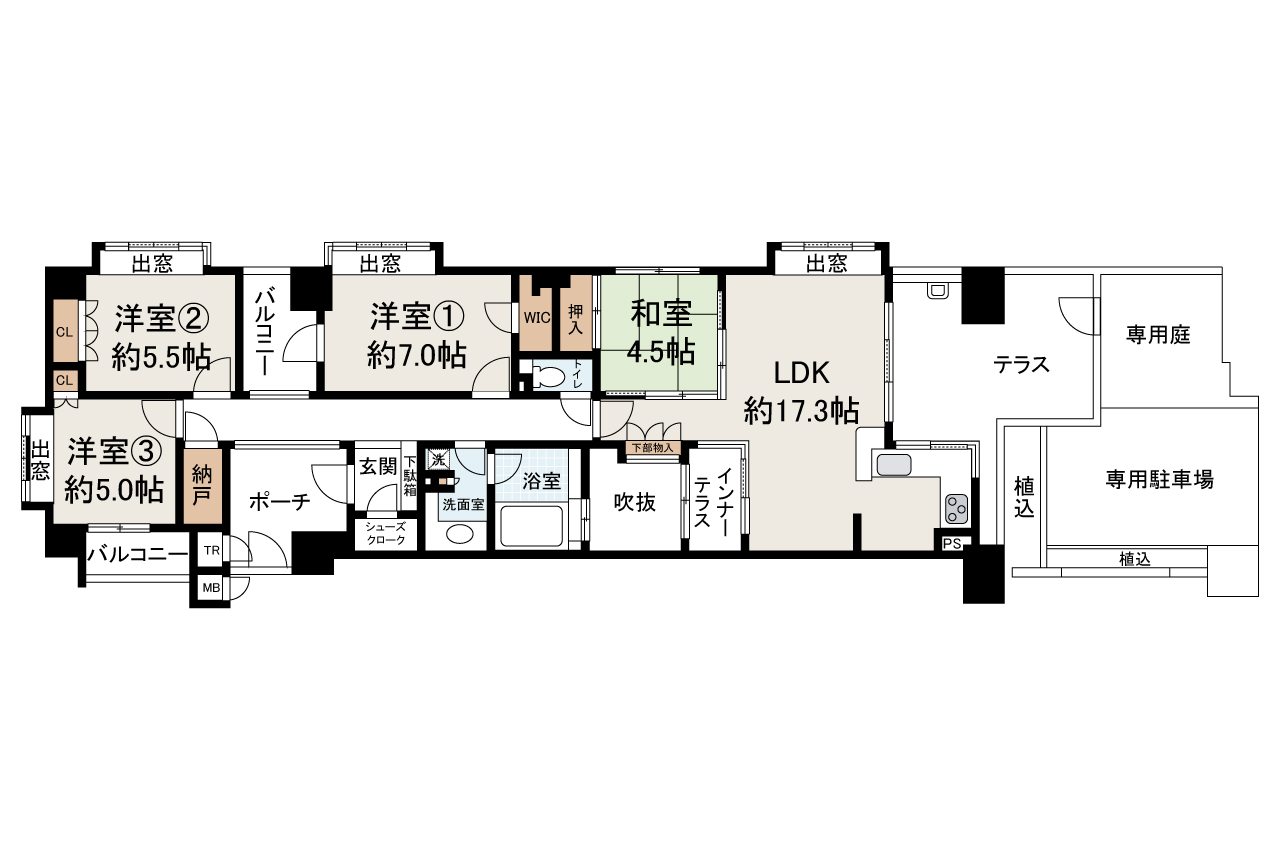 現状でのお引渡し。定額リフォームパック(オプション)利用可。詳細はお問合せください。