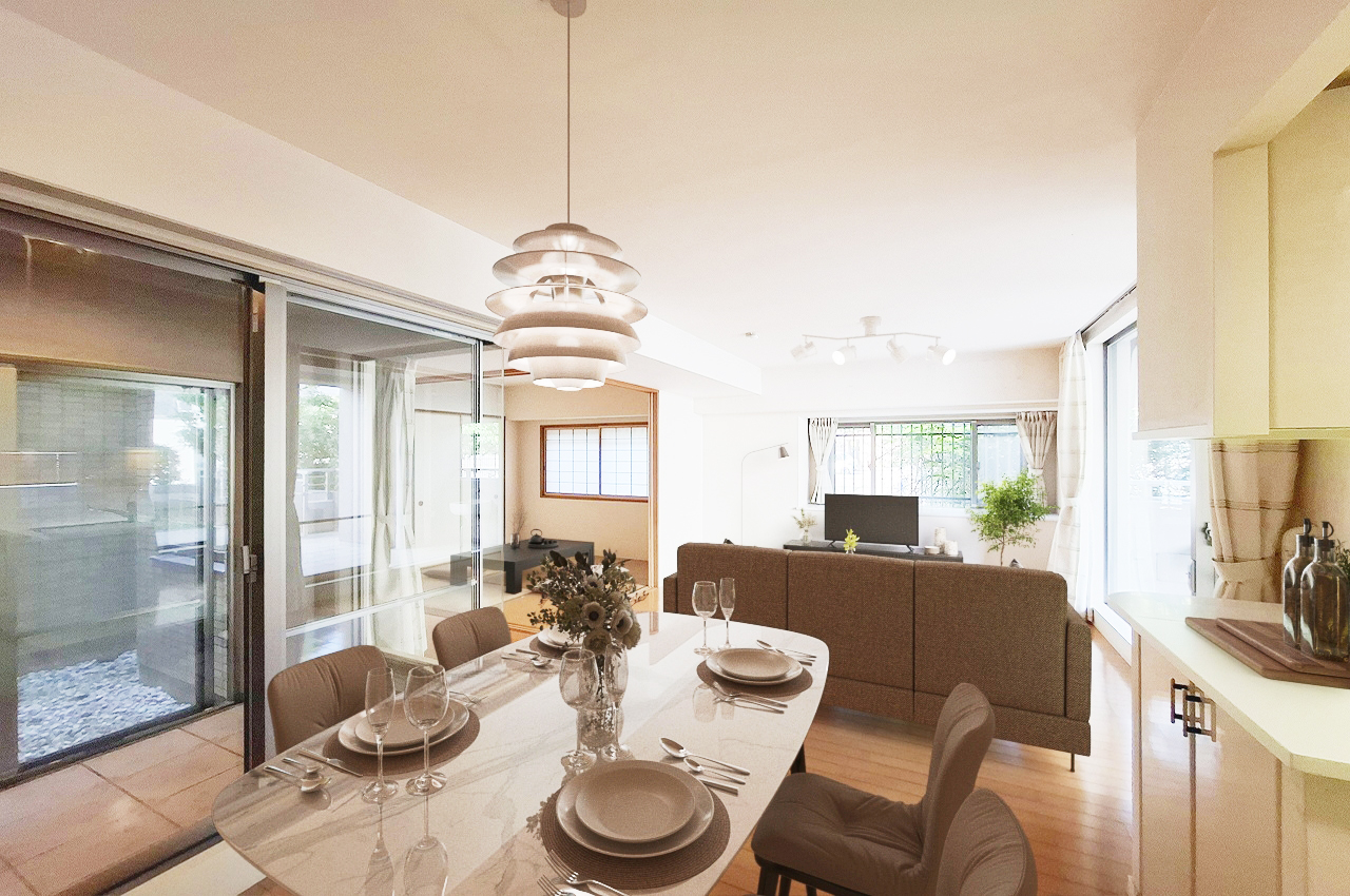 バーチャルステージング(実際には家具はついていません)