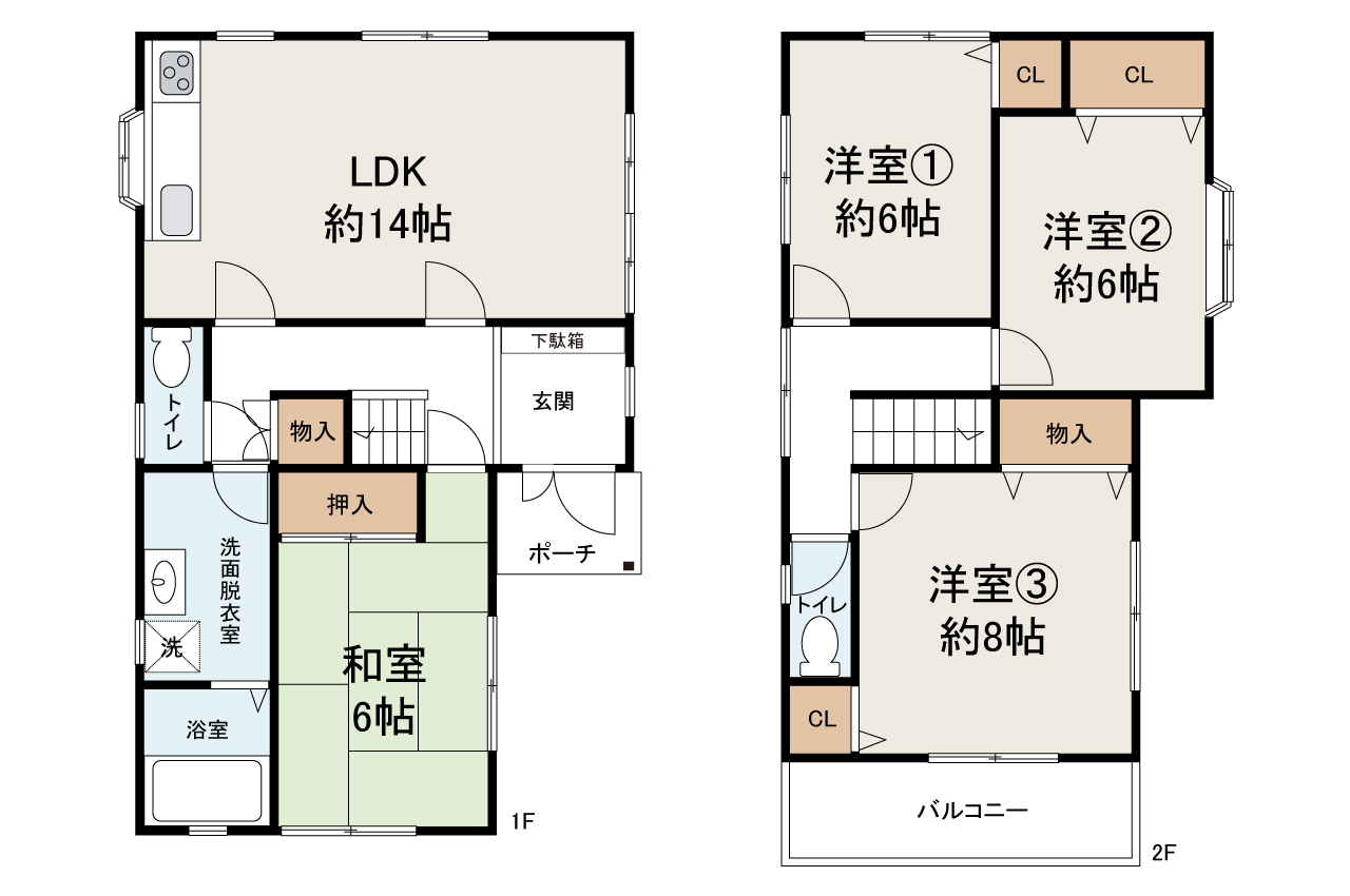 現状でのお引渡し。定額リフォームパック(オプション)利用可。詳細はお問合せください。