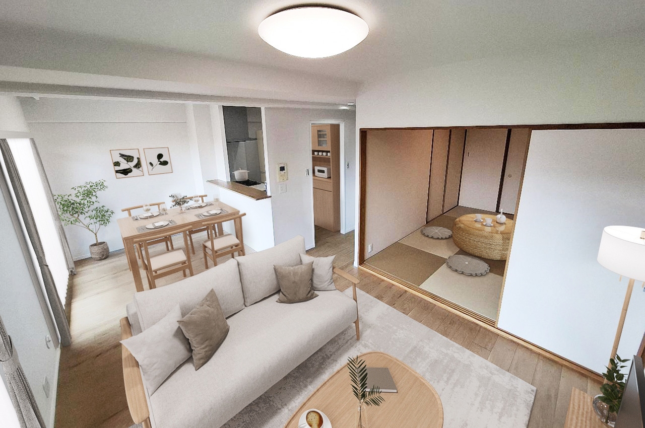 バーチャルステージング（実際には家具はついていません）