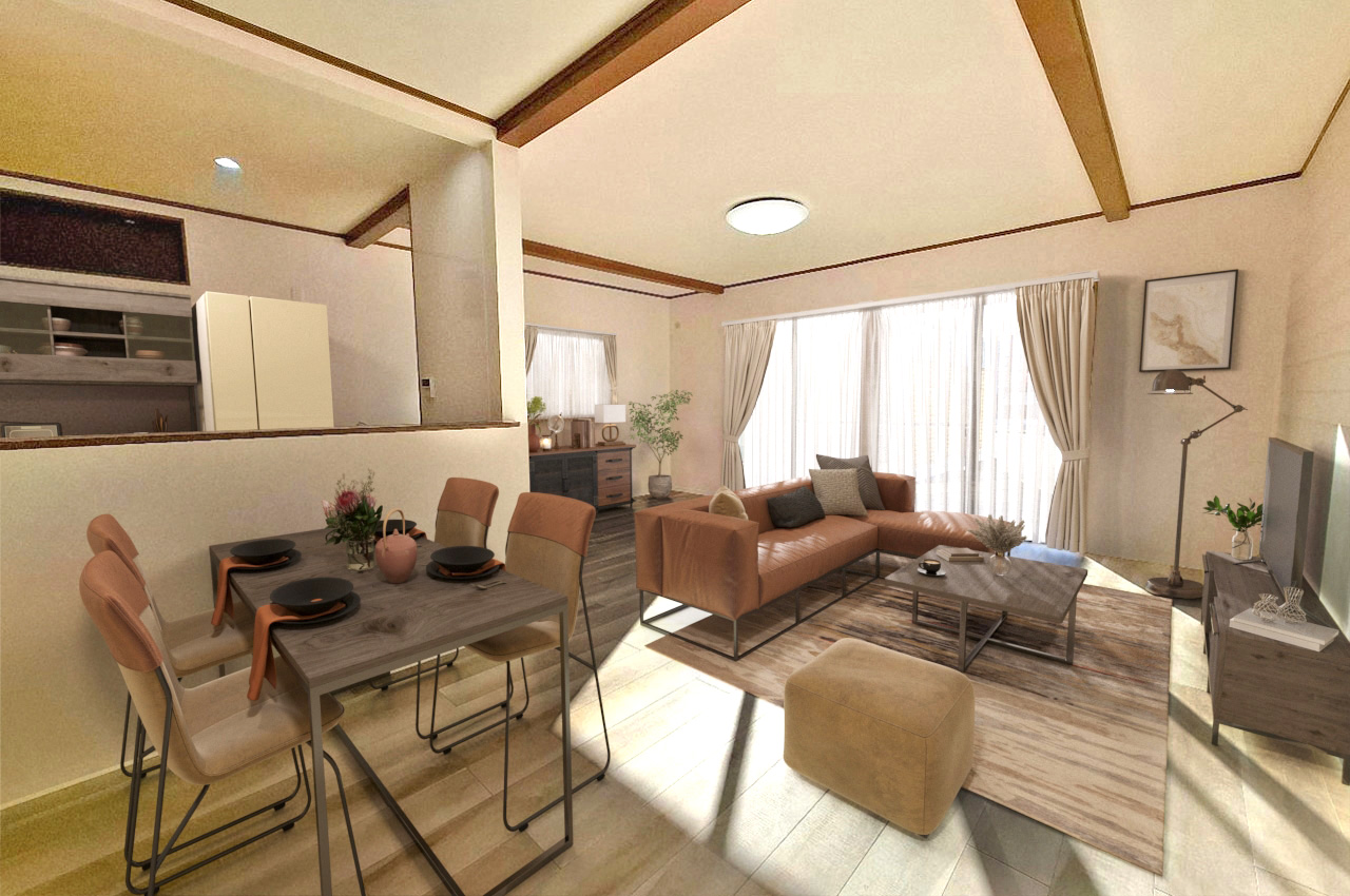 バーチャルステージング(実際には家具はついていません)