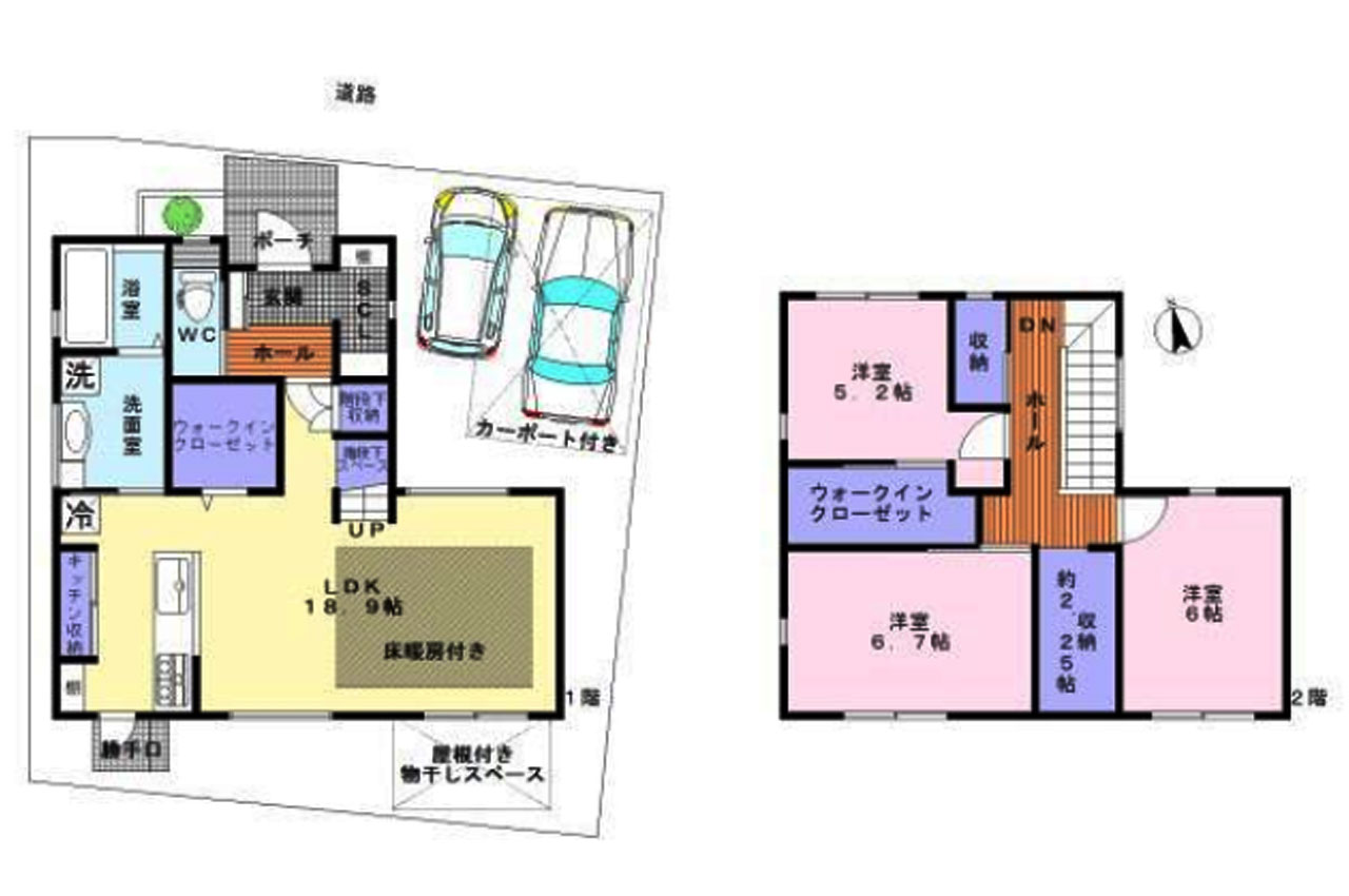 大型の収納が多い３LDK。