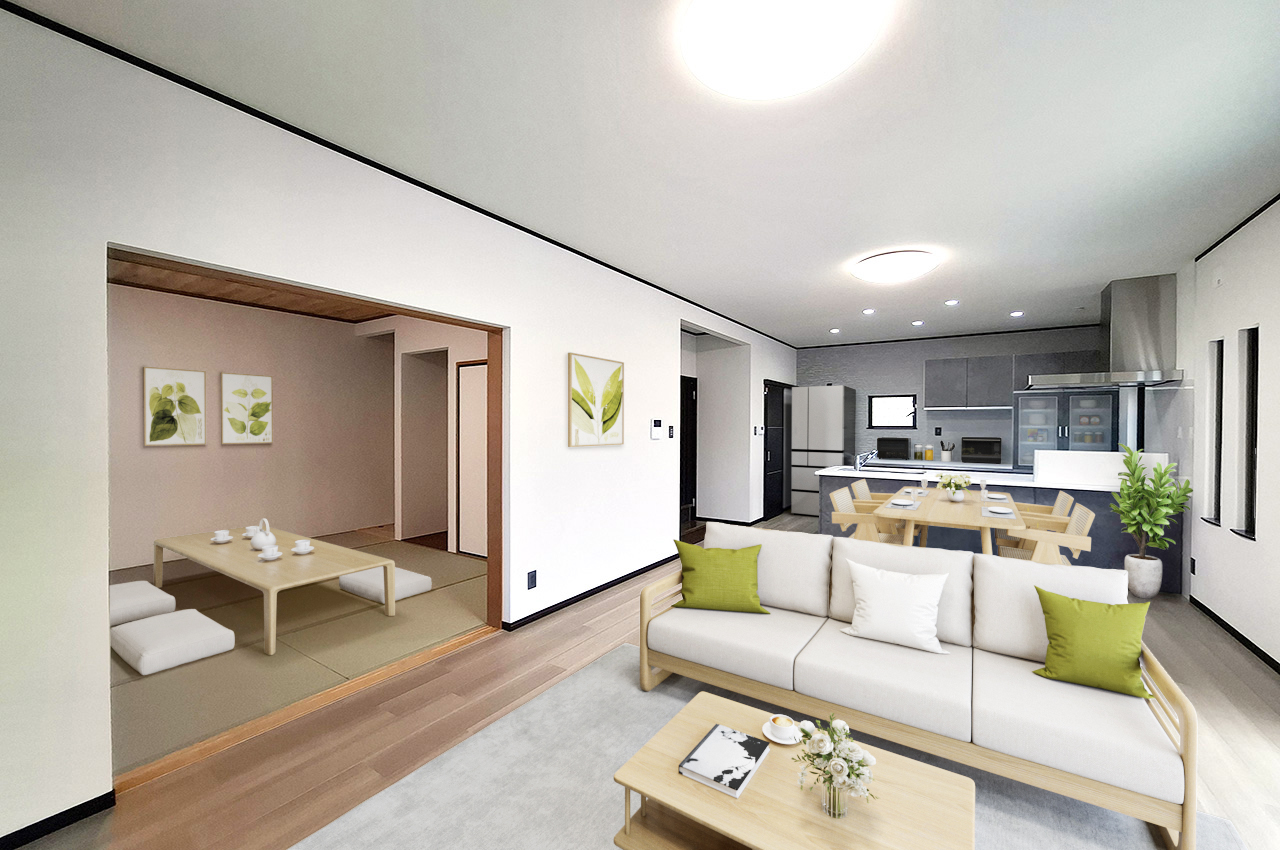 バーチャルステージング（実際には家具はついていません）