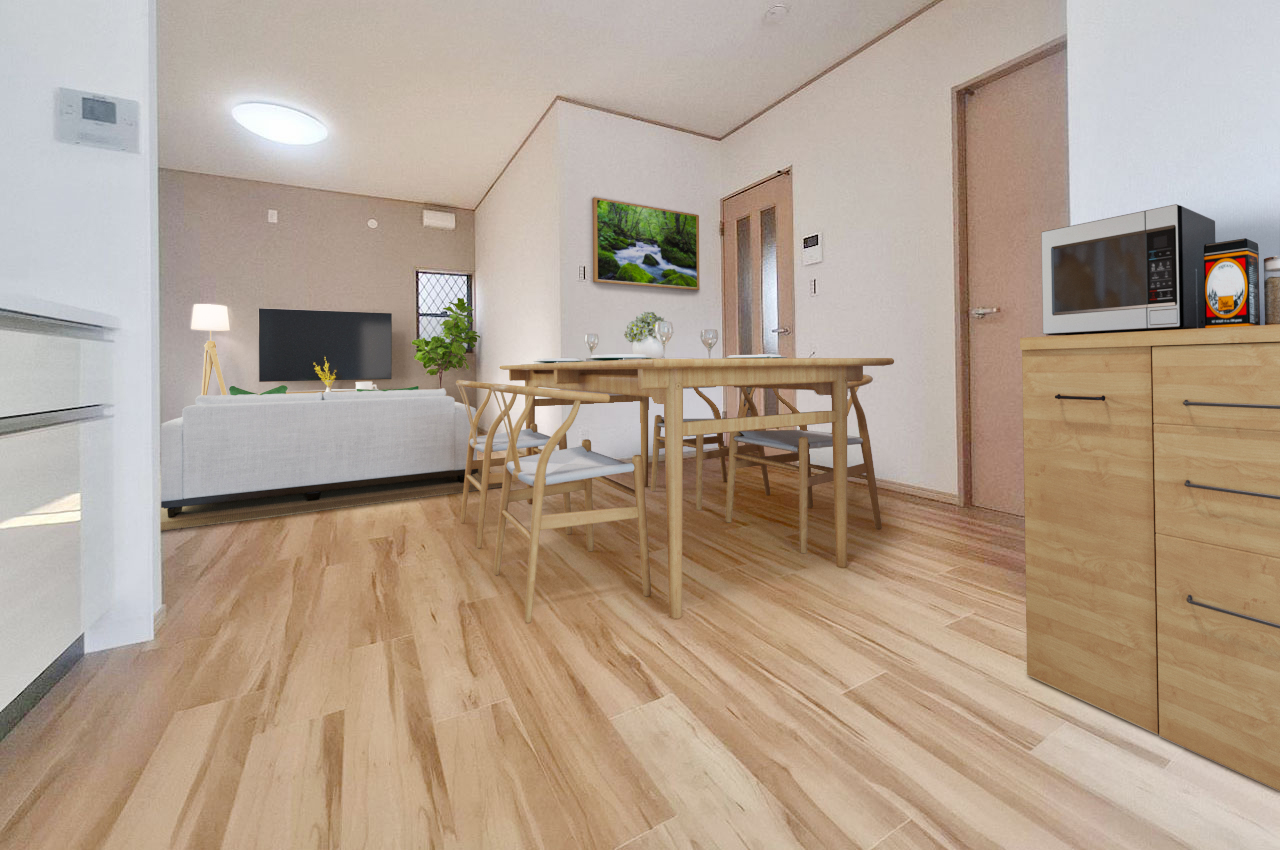 バーチャルステージング（実際には家具はついていません）