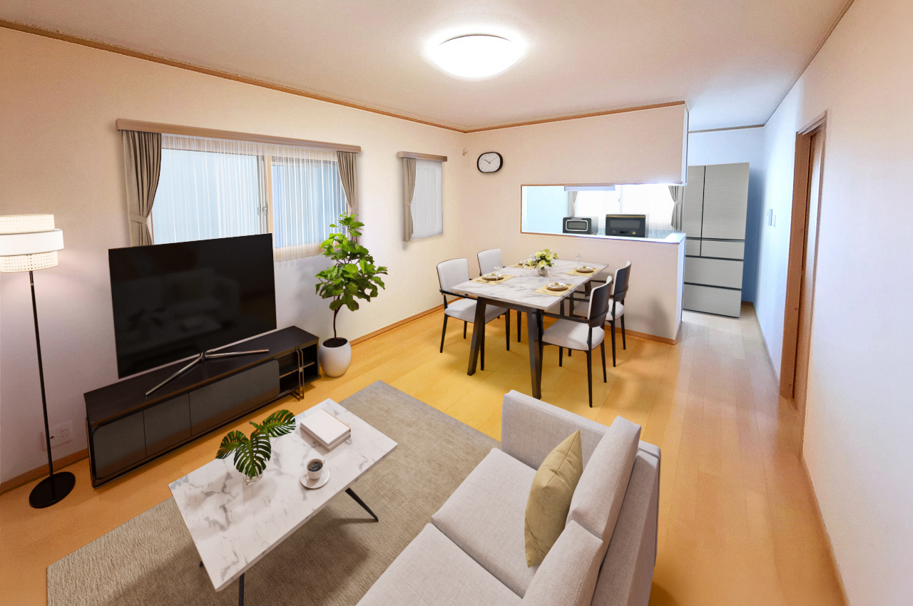 バーチャルステージング（実際には家具はついていません）