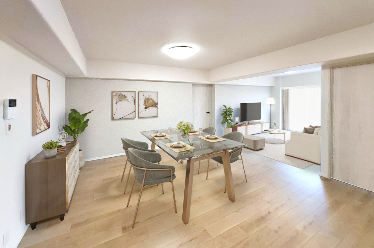 バーチャルステージング（実際には家具はついていません）