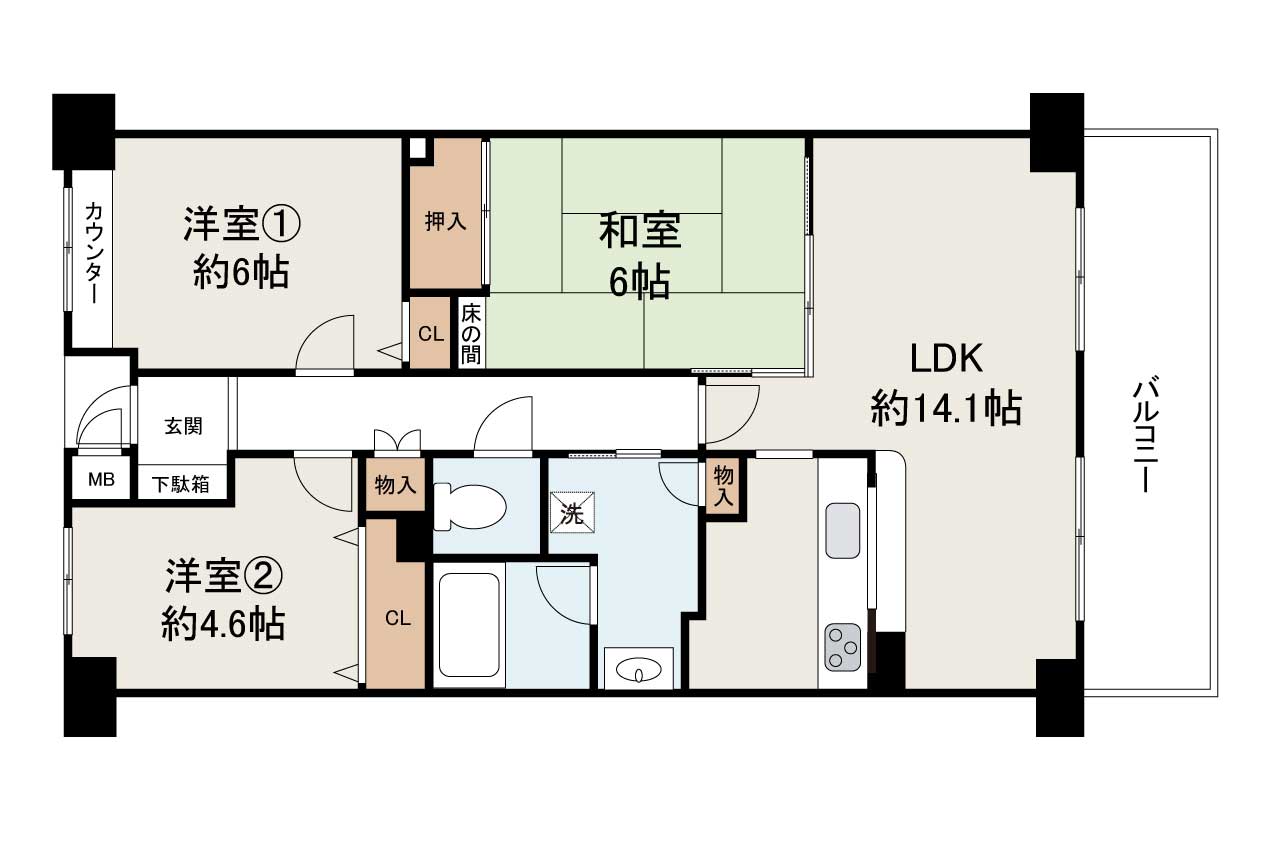 現状でのお引渡し。定額リフォームパック(オプション)利用可。詳細はお問合せください。