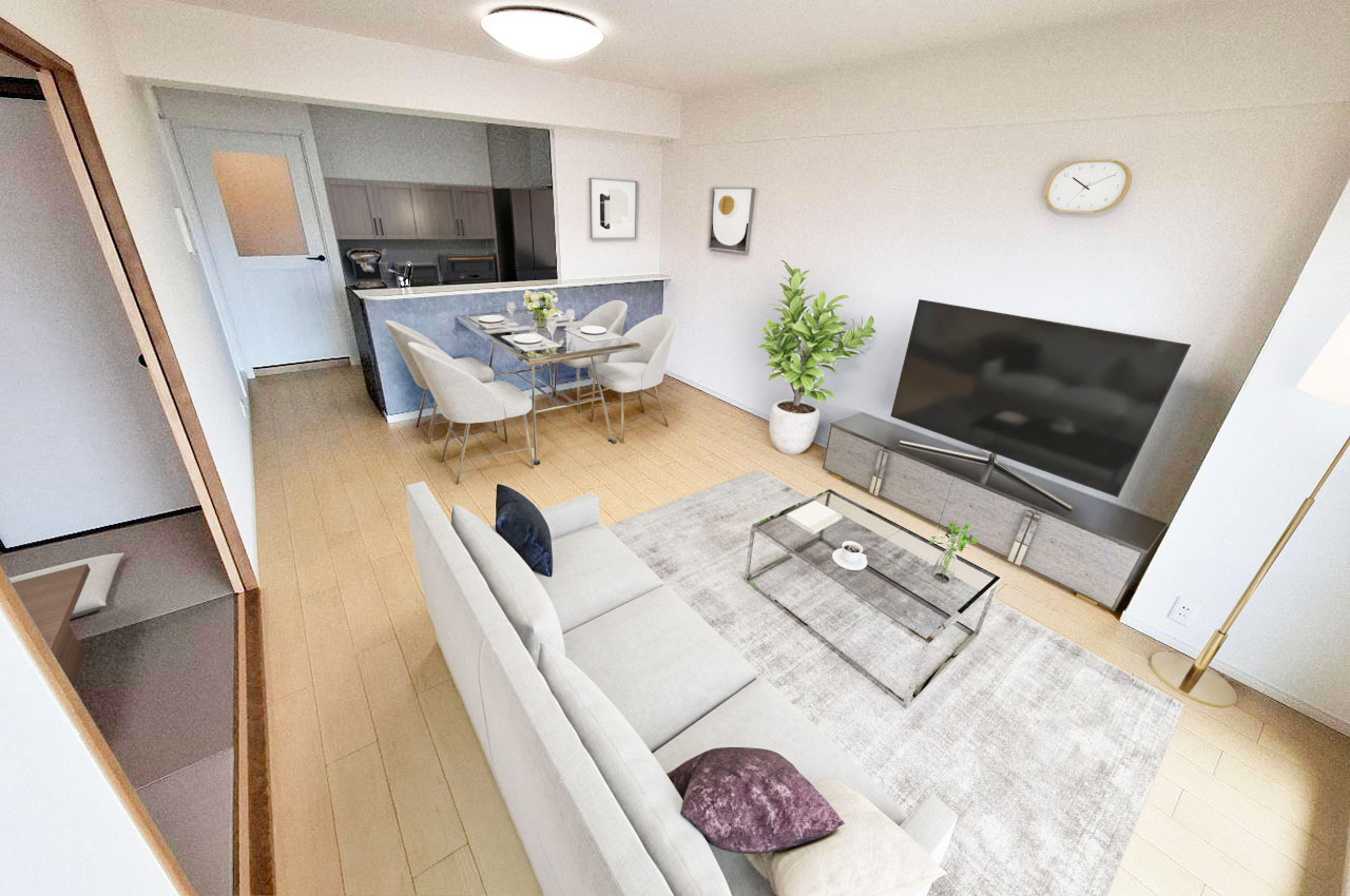 バーチャルステージング（実際には家具はついていません）