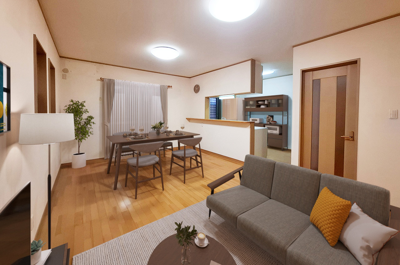 バーチャルステージング(実際には家具はついていません)