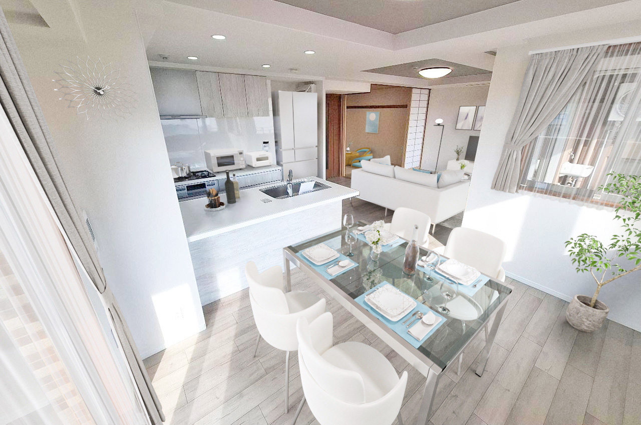 バーチャルステージング（実際には家具はついていません）