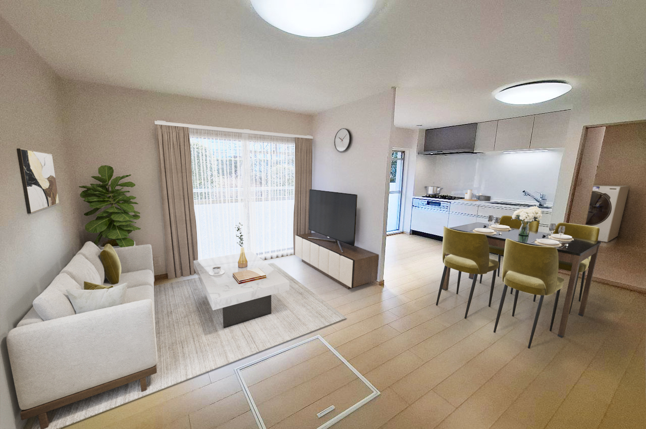 バーチャルステージング（実際には家具はついていません）