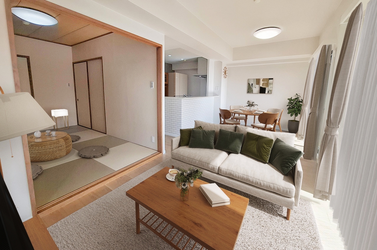 バーチャルステージング（実際には家具はついていません）