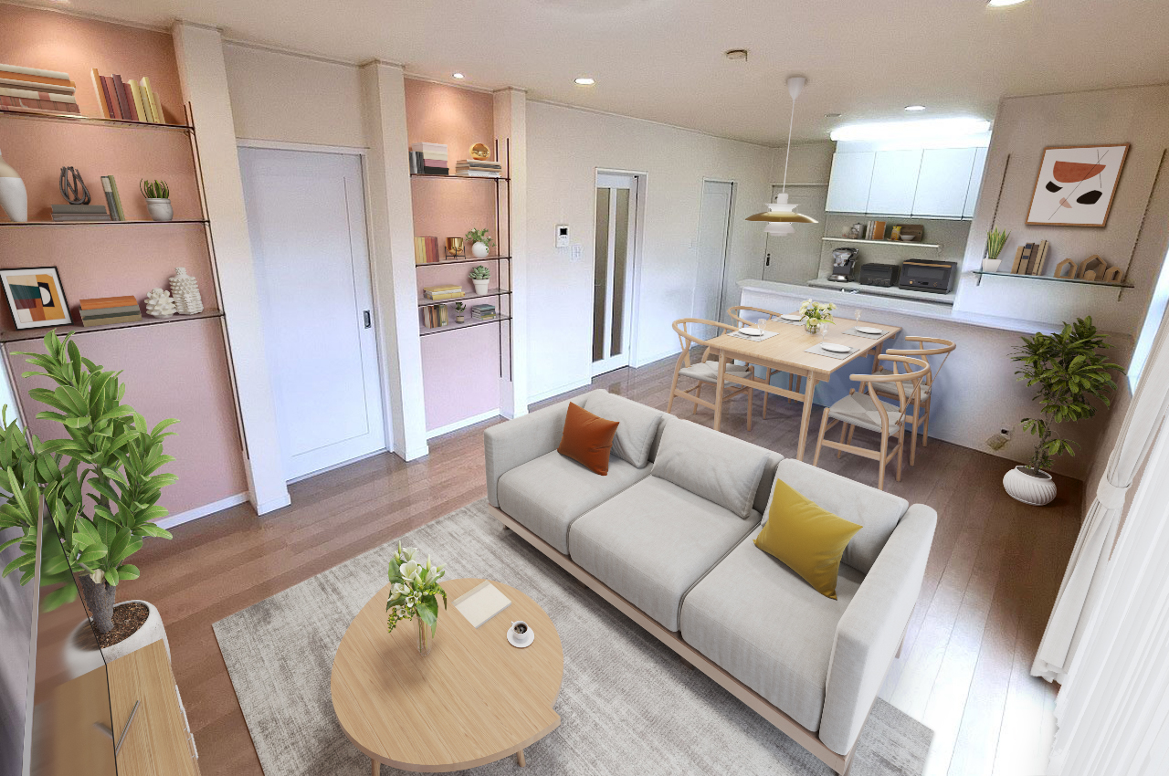 バーチャルステージング（実際には家具はついていません）