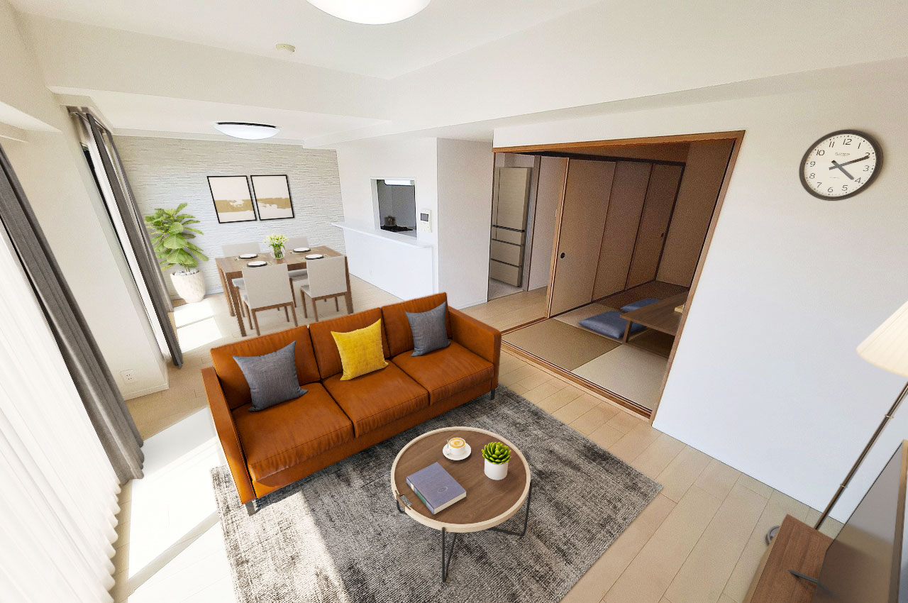 バーチャルステージング（実際には家具はついていません）