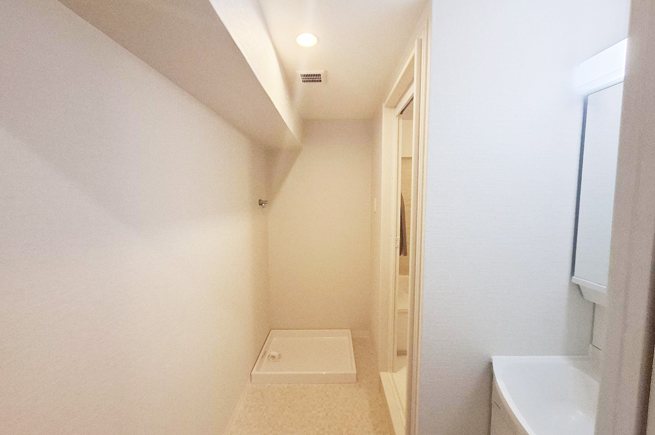 洗面室：洗濯機置き場が室内にあり便利です。