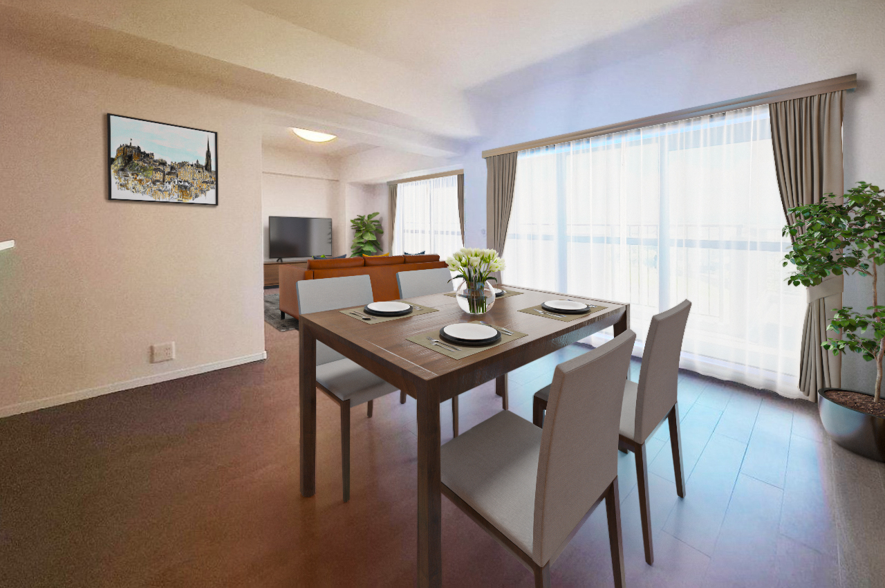 バーチャルステージング（実際には家具はついていません）