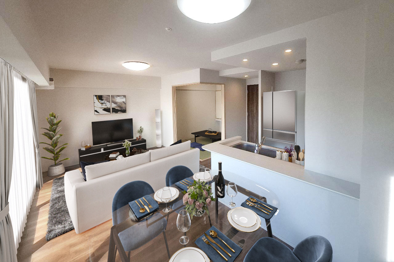 バーチャルステージング（実際には家具はついていません）