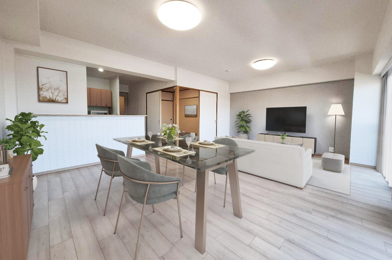 バーチャルステージング（実際には家具はついていません）