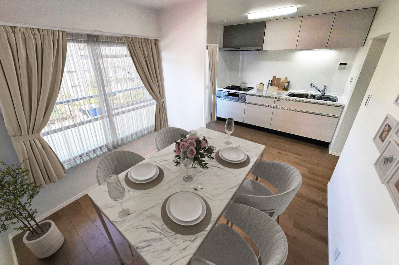 バーチャルステージング（実際には家具はついていません）