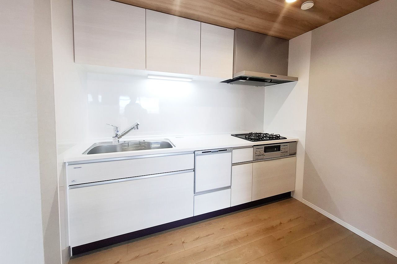 キッチン：食洗機・浄水器付きのシステムキッチンを新調済み。