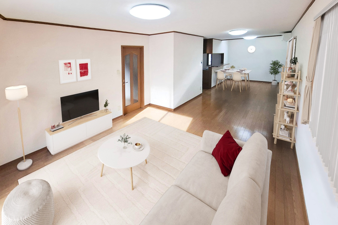 バーチャルステージング（実際には家具はついていません）