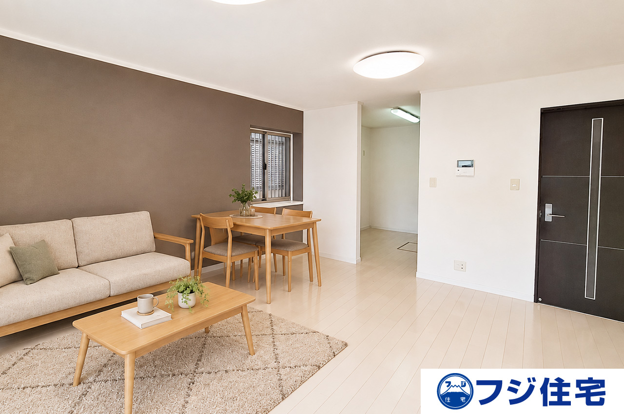 LDK：バーチャルステージング画像（AI合成）です。合成された家具等は販売価格に含まれません。