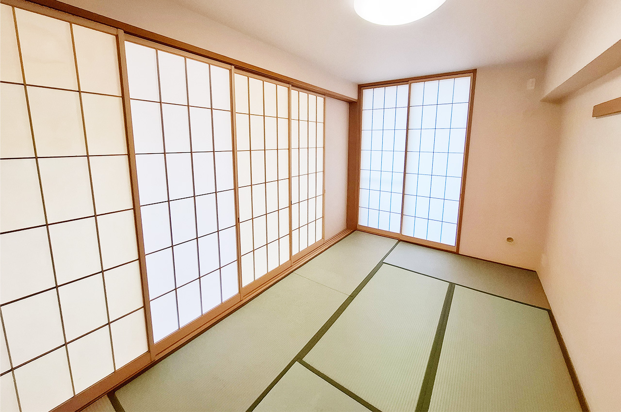 和室:襖を開ければリビングとの一体利用も可能です。