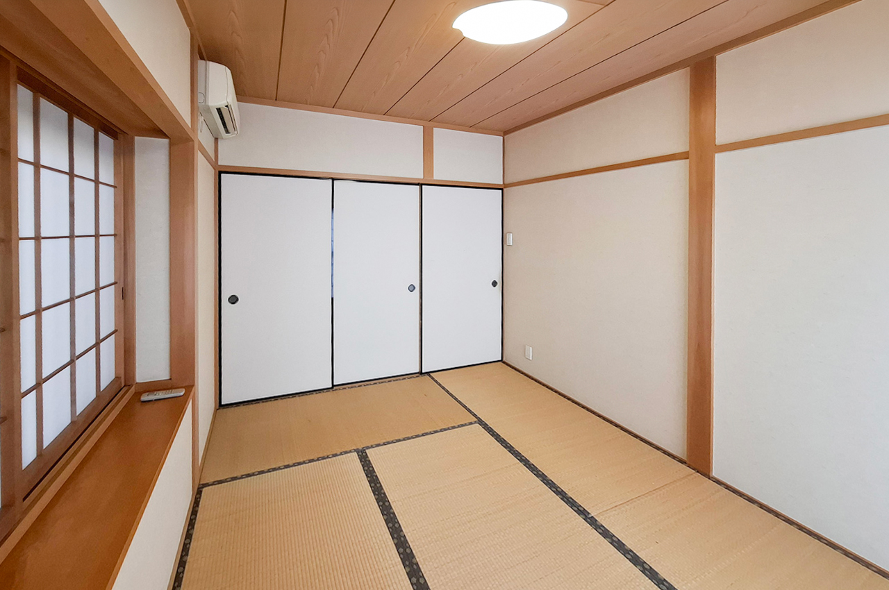 和室：押入付きで、布団や季節物などを収納しやすいお部屋です。
