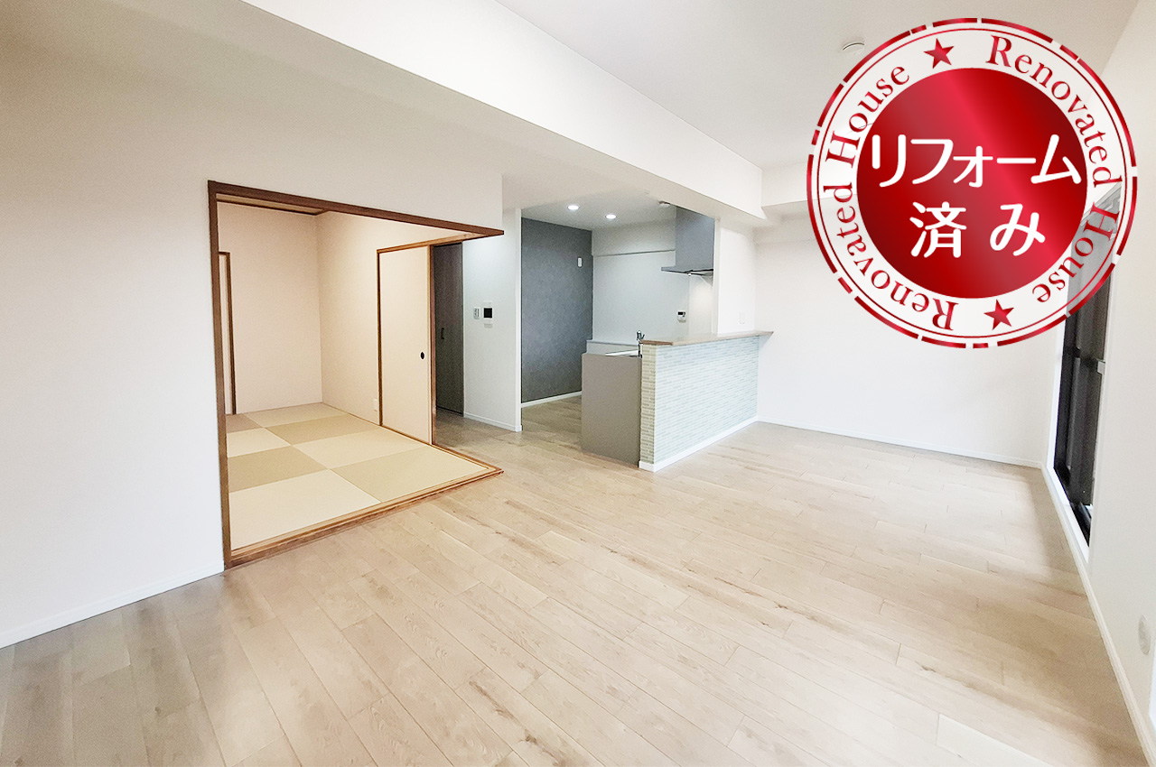 LDK（実際の写真）：クロスやフローリングを貼替えるなどリフォーム済み。