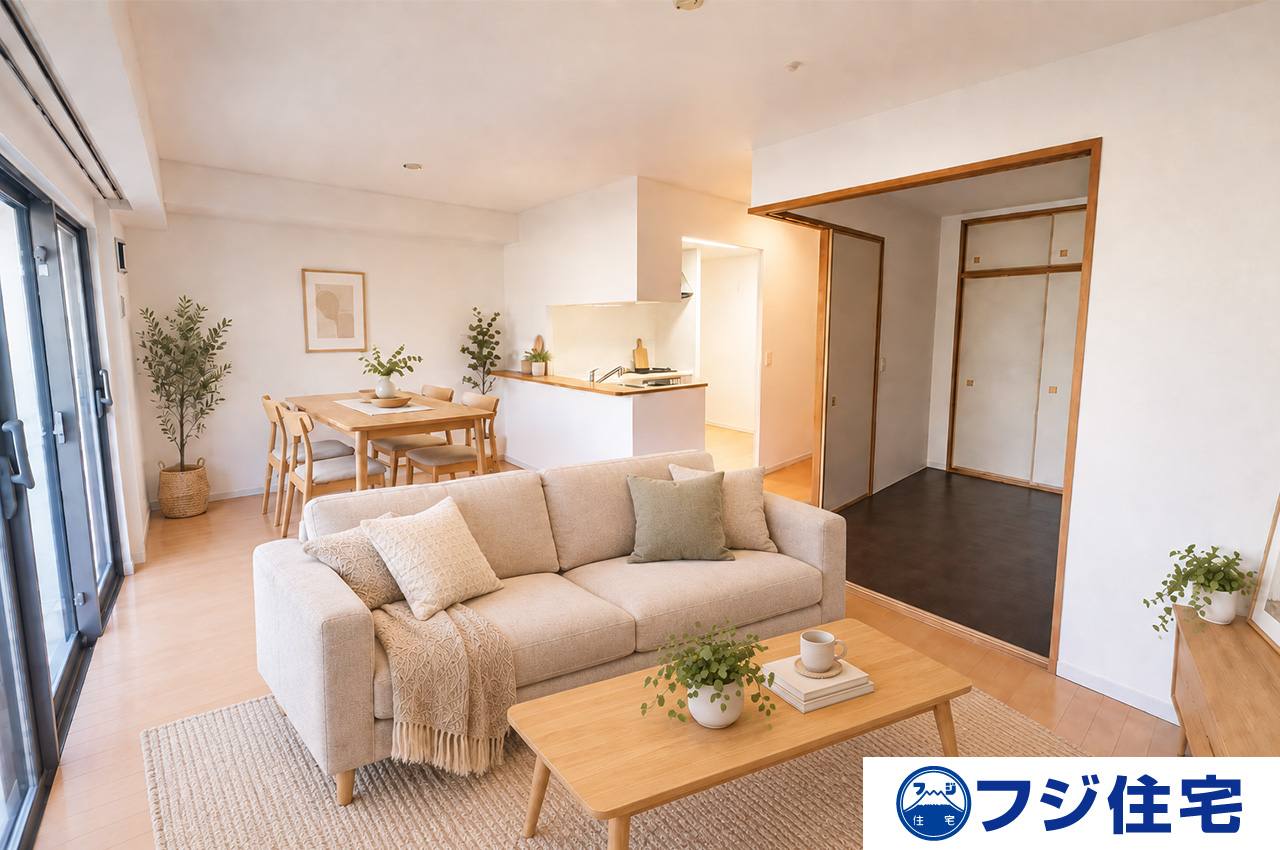 LDK：バーチャルステージング画像（AI合成）です。合成された家具等は販売価格に含まれません。