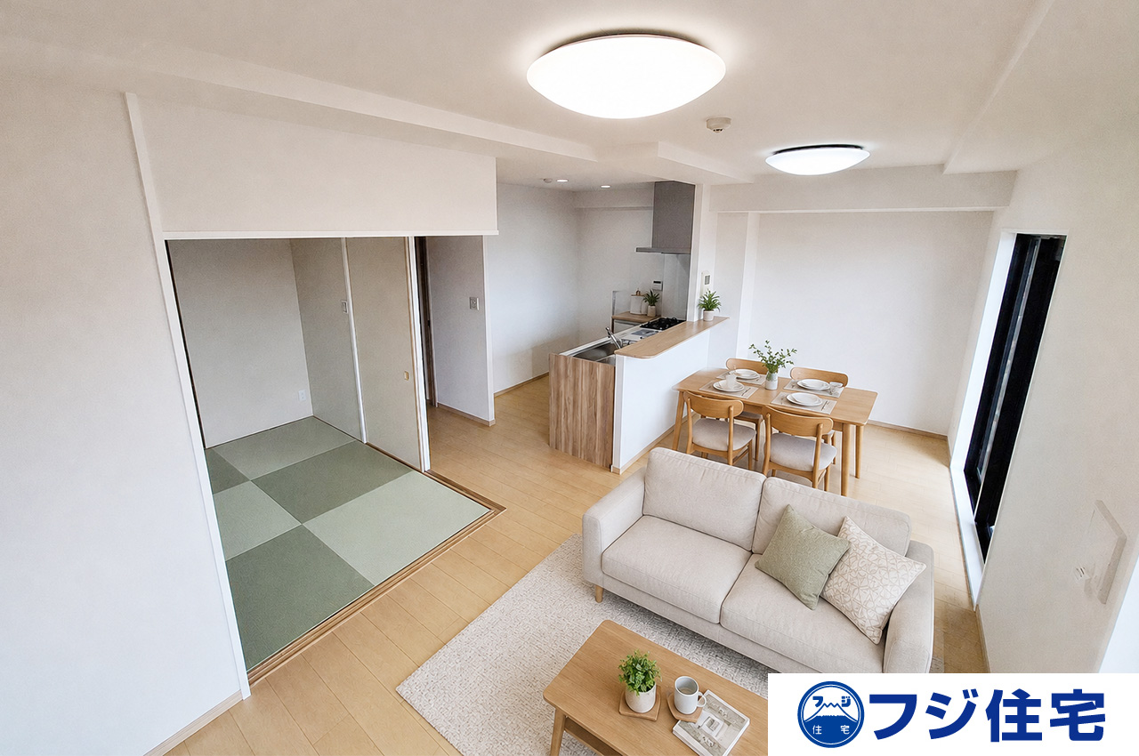 LDK：バーチャルステージング画像（AI合成）です。合成された家具等は販売価格に含まれません。