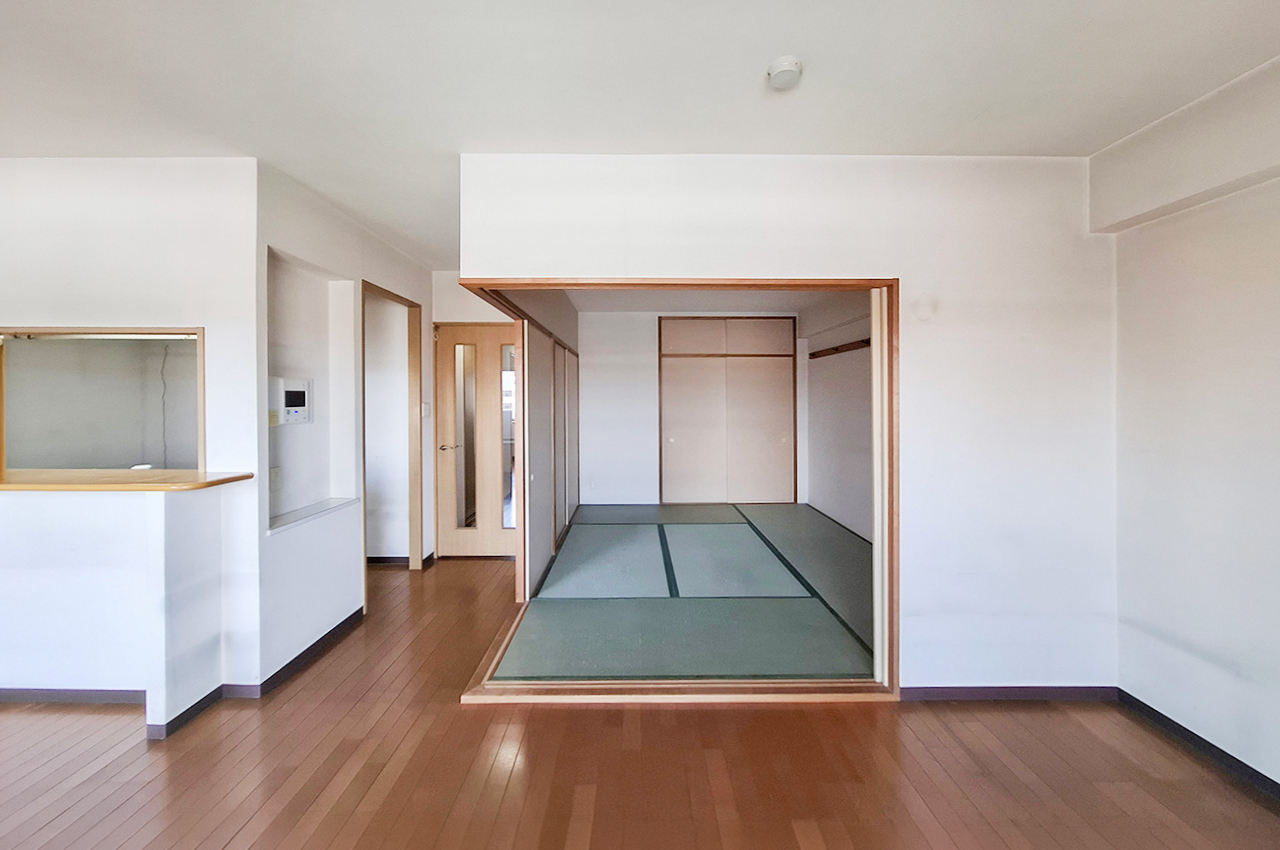 和室＆LDK：LDKと和室を一体利用でき、暮らし方に合わせて使いやすい間取りです。